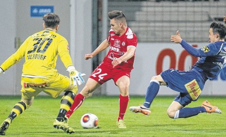 Der 18-jährige Mirsad Sulejmanovic erzielt seinen ersten Treffer in der Regionalliga. Foto: Moser