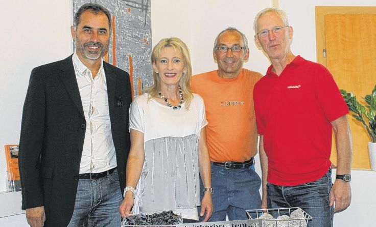Von links: AMS-Chef Hubert Heindl, Evelyne Iraschek, Franz Praher und Peter Wagner