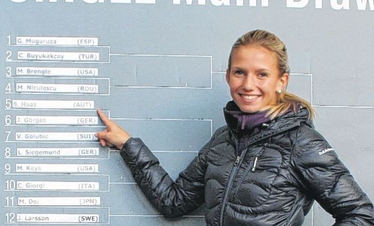 Barbara Haas nach der Auslosung im Linzer Hafen Foto: cityfoto