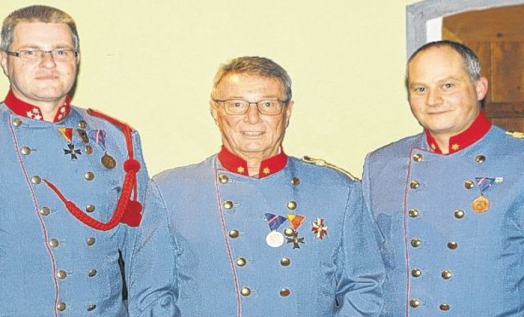 Von links: Erich Schnabl, Franz Riederer und Kommandant Jürgen Bleicher