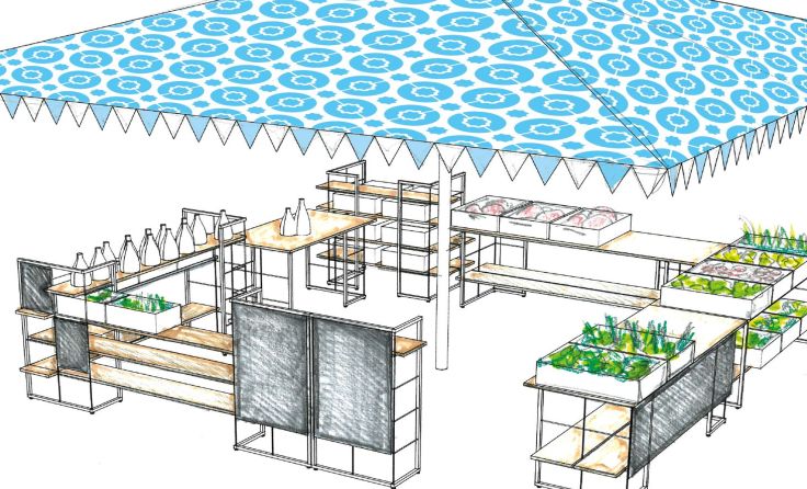So soll ein Stand am neuen Markt aussehen. Foto: NOI