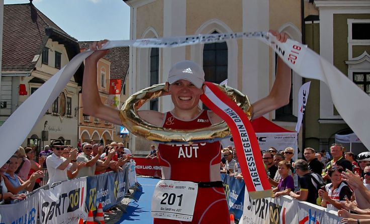 Sandrina Illes und Sören Bystrup gewannen den 21. Powerman. Foto: Plohe
