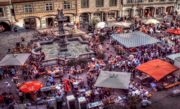 Der neue Leopoldimarkt ist ein Frequenzbringer für die Altstadt. Foto: Daniel Reichsthaler
