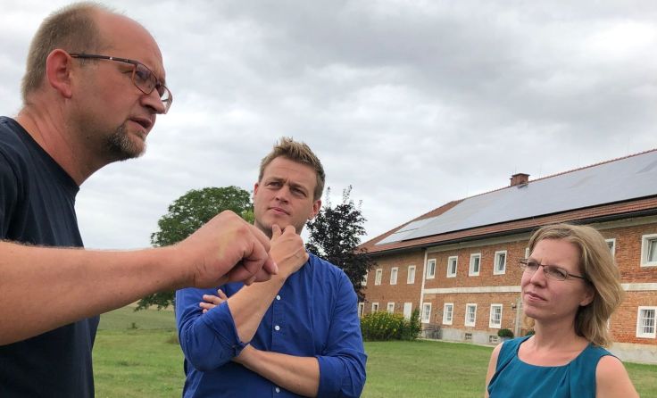 Von links: Jürgen Hutsteiner, Stefan Kaineder und Leonore Gewessler Foto: Grüne OÖ