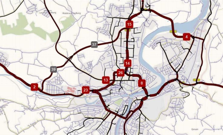 Ausgewählte Messpunkte - Prognose Variante 1a, Jahr 2035 (Foto: verkehrplus GmbH)