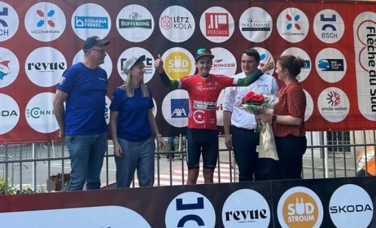 Maximilian Kabas trägt das rote Bergtrikot. (Foto: Hrinkow Advarics)