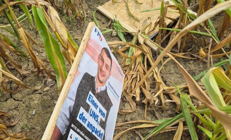 Die FPÖ ärgert sich über zerstörte Wahlplakate. (Foto: Steinmayr)