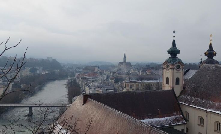 Der Steyrer Panaroamalift führt zu einer Aussichtsplattform. (Foto: rh)