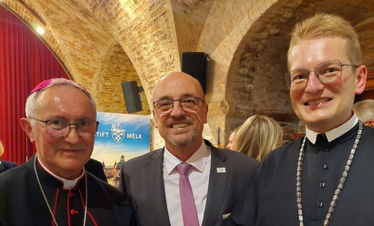 Von links: Weihbischof Anton Leichtfried, Martin Eibenberger und Abt Ludwig Wenzl (Foto: privat)