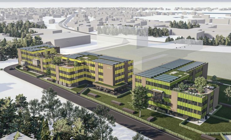 Im Garstner Ortszentrum entsteht der "Green Campus". (Foto: Obermair Architekt)