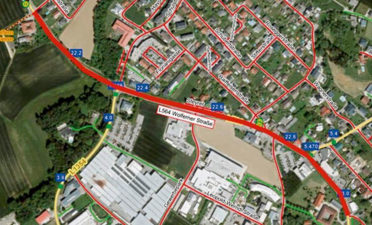 In Wolfern wird ein neuer Geh- und Radweg entlang der Bundesstraße gebaut. (Foto: Land OÖ)