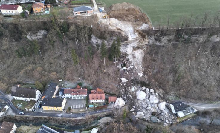 Der fatale Felssturz in Christkindl ereignete sich am 8. Februar 2023. (Foto: Peter Kainrath)