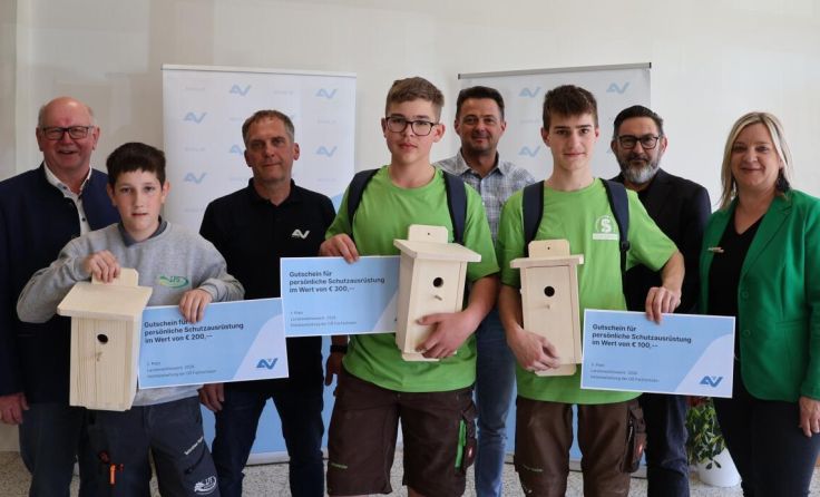 Jonas Lindenmair (Mitte) gewann den Bewerb. (Foto: AUVA)