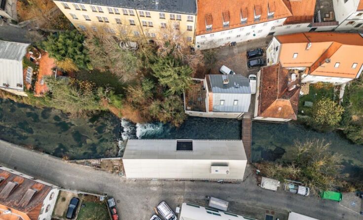 Luftansicht der Zeugstätte III am Wehrgrabenkanal. (Foto: Julia Krendl)