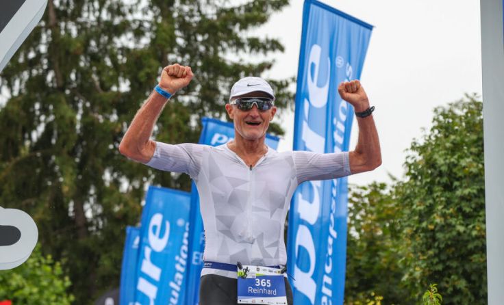 Reinhard Haider beim Trumer-Triathlon (Foto: www.sportshot.de)