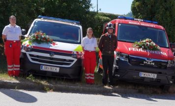 Doppelte Fahrzeugsegnung in Maria Neustift