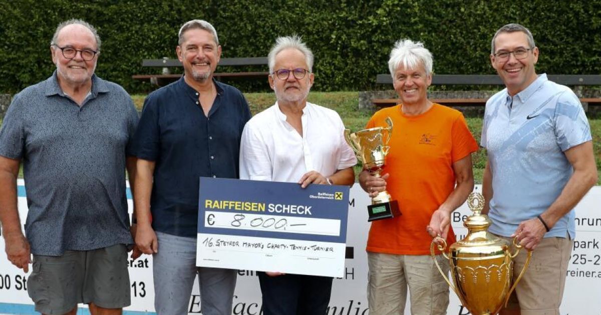 Tennis-Charity-Turnier in Steyr brachte 8.000 Euro ein