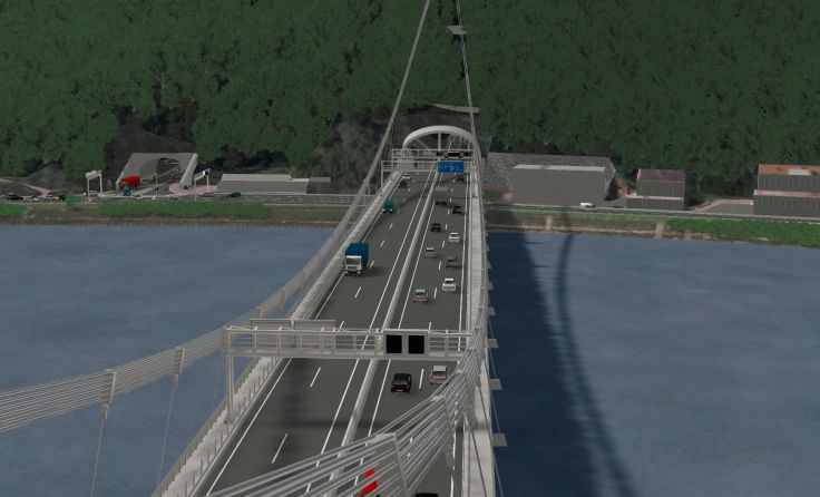 So soll die neue Linzer Donaubrücke nach der Fertigstellung im Jahr 2018 aussehen. Grafik: ASFINAG
