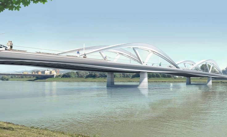 Visualisierung Neue Donaubrücke Linz. Foto: Arge KMP-Mimram