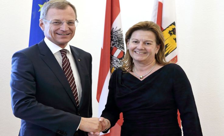 Thomas Stelzer, Karin Hörzing. Foto: Land OÖ/Stinglmayr