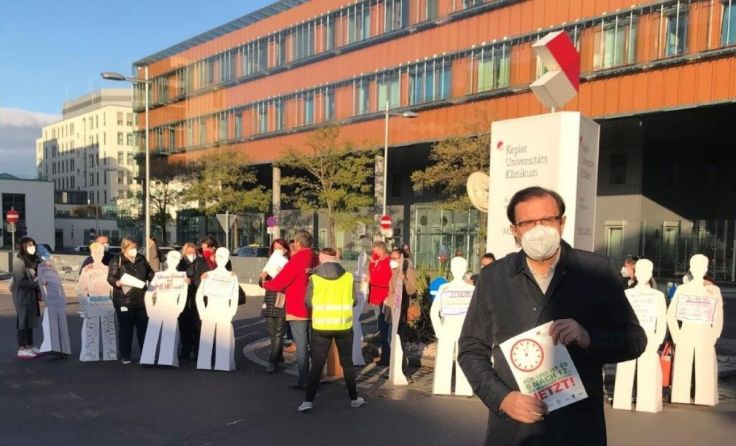 Branko Novakovic bei der Aktion der "Offensive Gesundheit" (Foto: ÖGB-LO OÖ)
