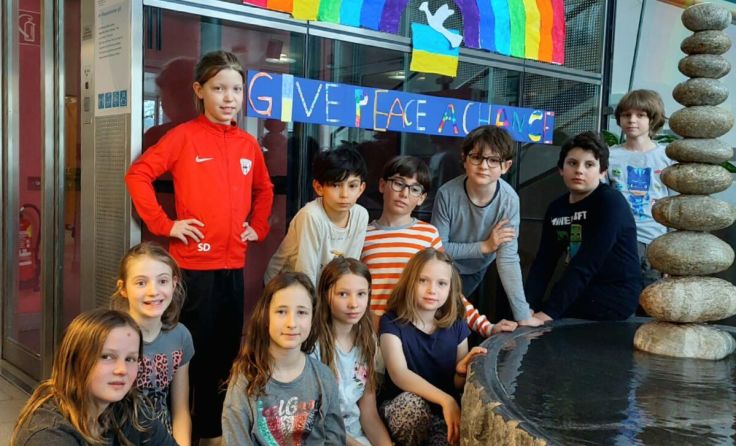 Ein schönes Friedenszeichen der Schüler aus Gallneukirchen (Foto: privat)