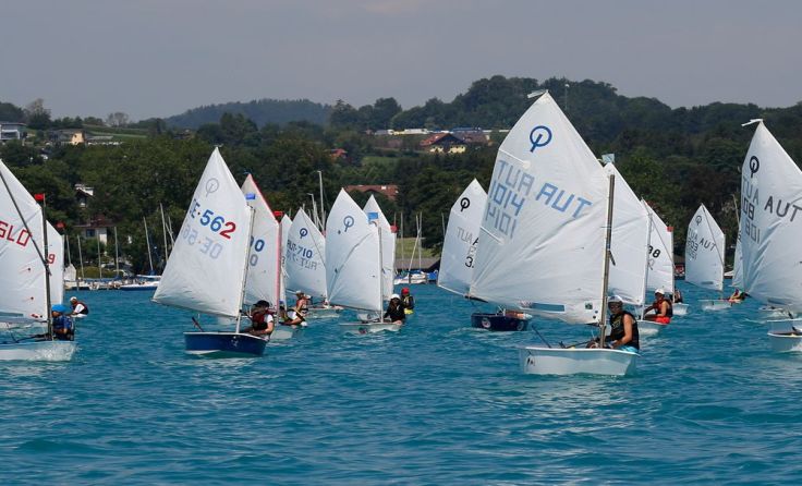 Der Start der kleinen Regatta zur Optimistenwoche 2018. Foto: Gert Schmidleitner