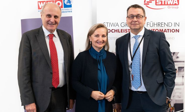v. l.: Günter Rübig, Ulrike Rabmer-Koller und Peter StichtFotos: : STIWA Group