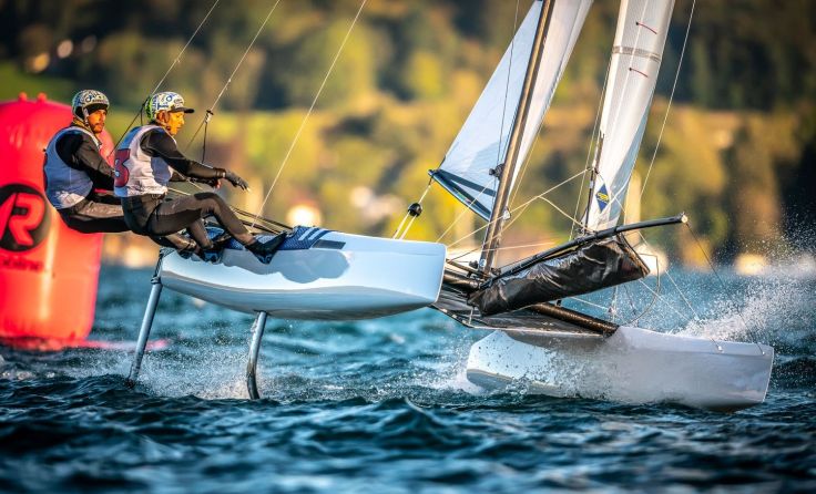Nacra17-Europameister: Ruggero Tita und Caterina Banti Foto: Tobias Störkle 