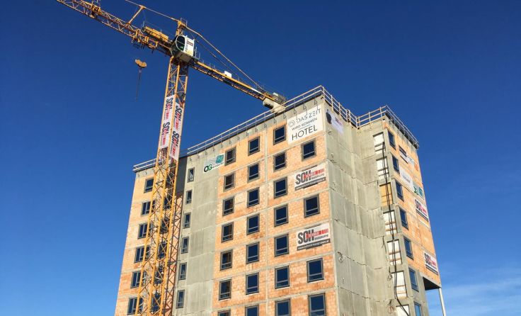 Baufortschritt beim Hotelprojekt „Die Zeit“ Foto: Christina Zweimüller