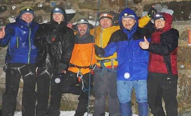 Nach der erfolgreichen Erstbesteigung der Nordwand der Elisabethwarte
