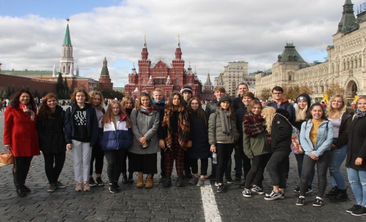 Die Reisegruppe der HAK Amstetten in Moskau