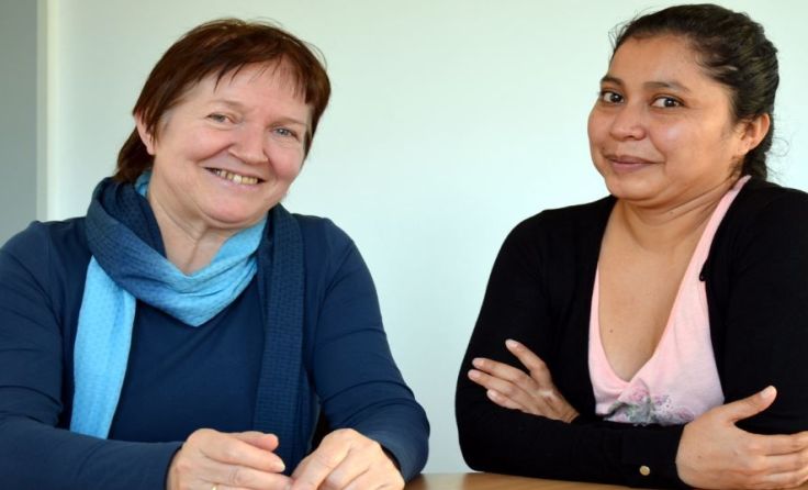 Anna Raab und Alina Menjivar besuchten auch die Tips-Redaktion. Foto: mott