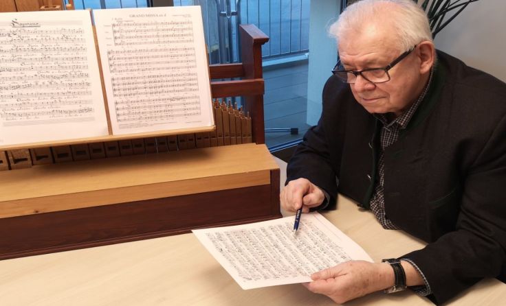 Anton Steingruber beim Arbeiten an der Lickl-Partitur Foto: privat