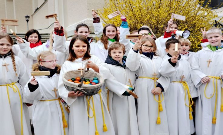 Ratschenkinder der Pfarre Herz-Jesu. Foto: Wolfgang Zarl