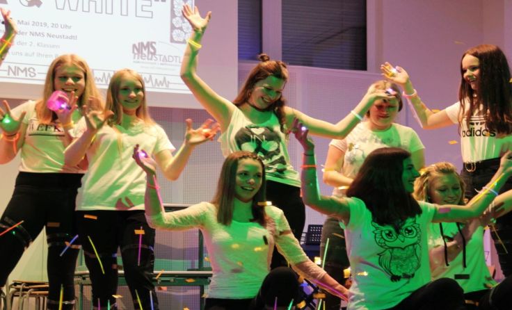 Die 4a präsentierte den Tanz der Swish Swish Mädchen Foto: Alfred Pfalzer