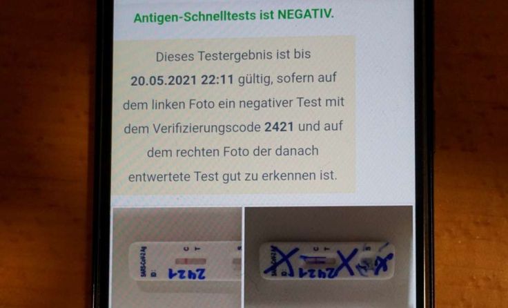 Geschafft! Das Testergebnis kam per SMS