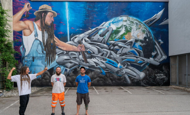 Eindrucksvolle Kunstwerke entstanden an den Wänden Amstettens. (Foto: Klaus Hinterbuchinger)