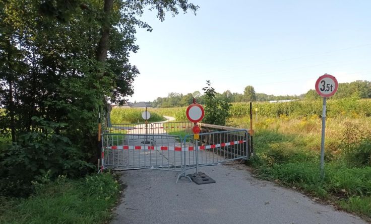 Die gesperrte Brücke (Foto: Stadtgemeinde Amstetten)