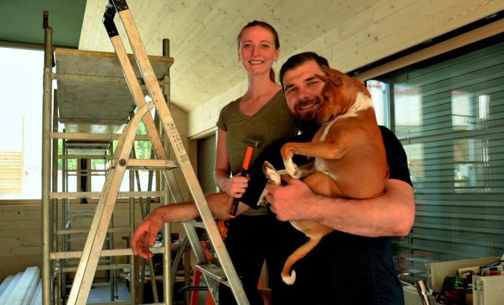 Barbara und Alex im zukünftigen Wohnwintergarten (Foto: mott)