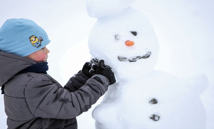Eines Tages im Winter bauten die Kinder einen Schneemann... Foto: VoWe