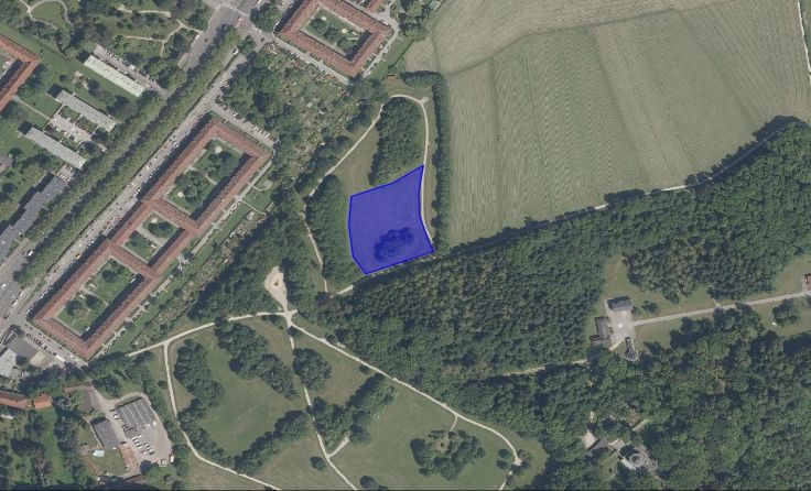 Der blau eingefärbte Bereich sollte als Freilaufzone für die Hunde dienen. Foto: Stadt Linz