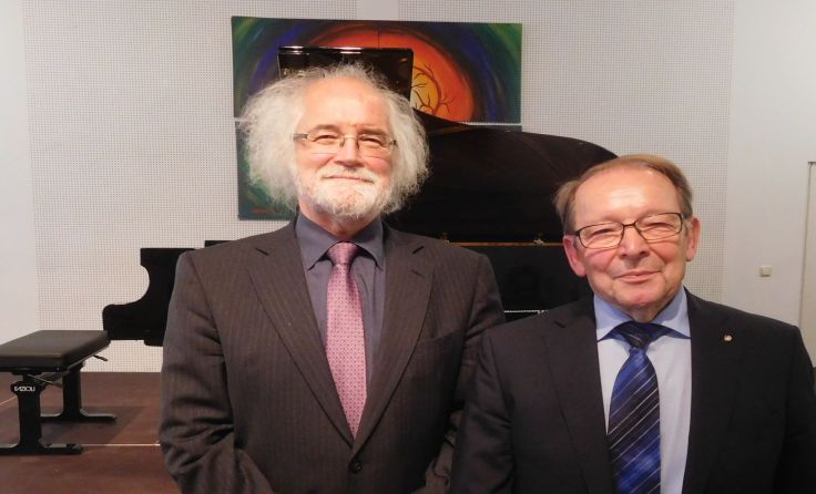 Friedrich Zavarsky und Matthias Settele bei der Literarischen Matinee im Egererschloss Weyer