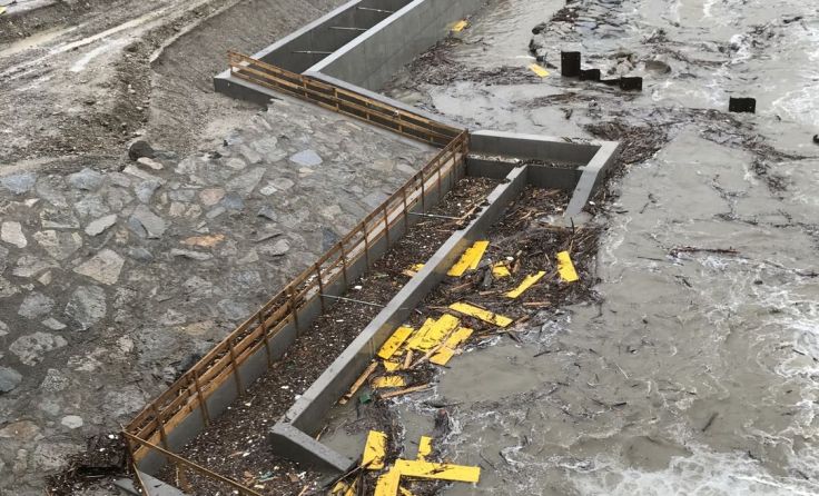 Baugrubenflutung beim Hochwasser Anfang Februar 2020Foto: Ennskraftwerke AG