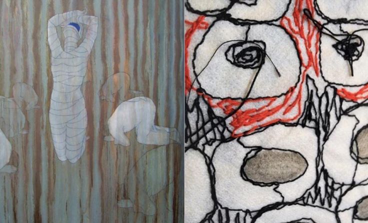 Kunstwerke von Markus Waltenberger (links) und Edith Platzl (rechts) (Foto: Angerbauer)