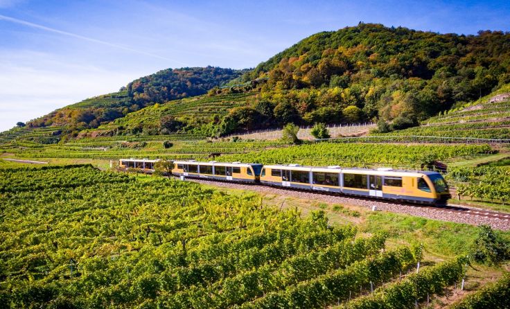 Mit der Wachaubahn das Weltkulturerbe erkunden. Foto: NÖVOG/ Kerschbaummayr