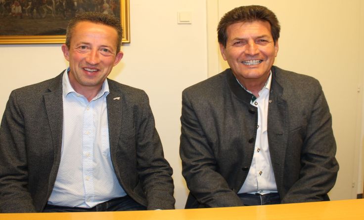 Stadtchef Harald Leopold (r.) und Vize Leopold Groiß laden ein. Foto: Brandt