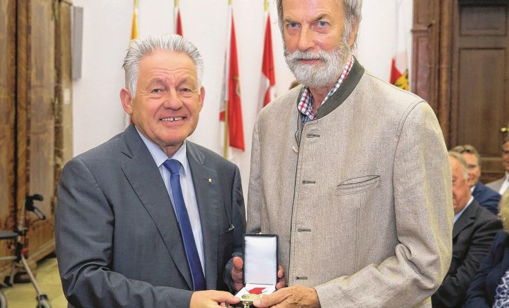 Landeshauptmann Josef Pühringer (l.) und Johann Eggerstorfer. Foto: Land OÖ/Stinglmayr