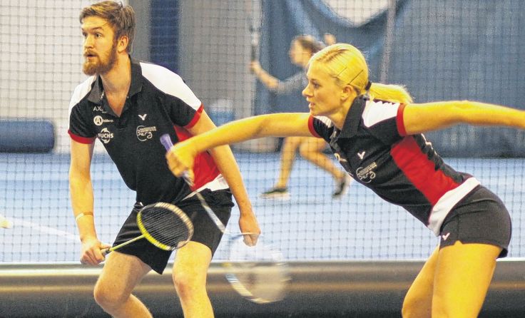 Iris Freimüller und Simon Rebhandl gewannen Gold im gemischten Doppel. Foto: BC Alkoven