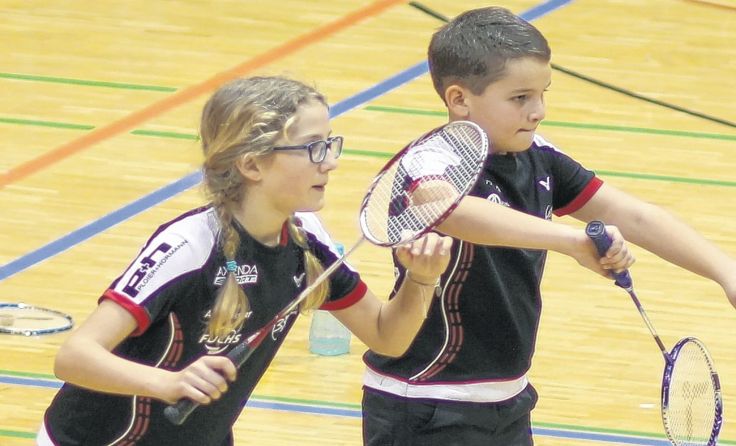 Gold für das Mixed U11-Team: Raffaela Frühauf und Benjamin Maier Foto: BC Alkoven